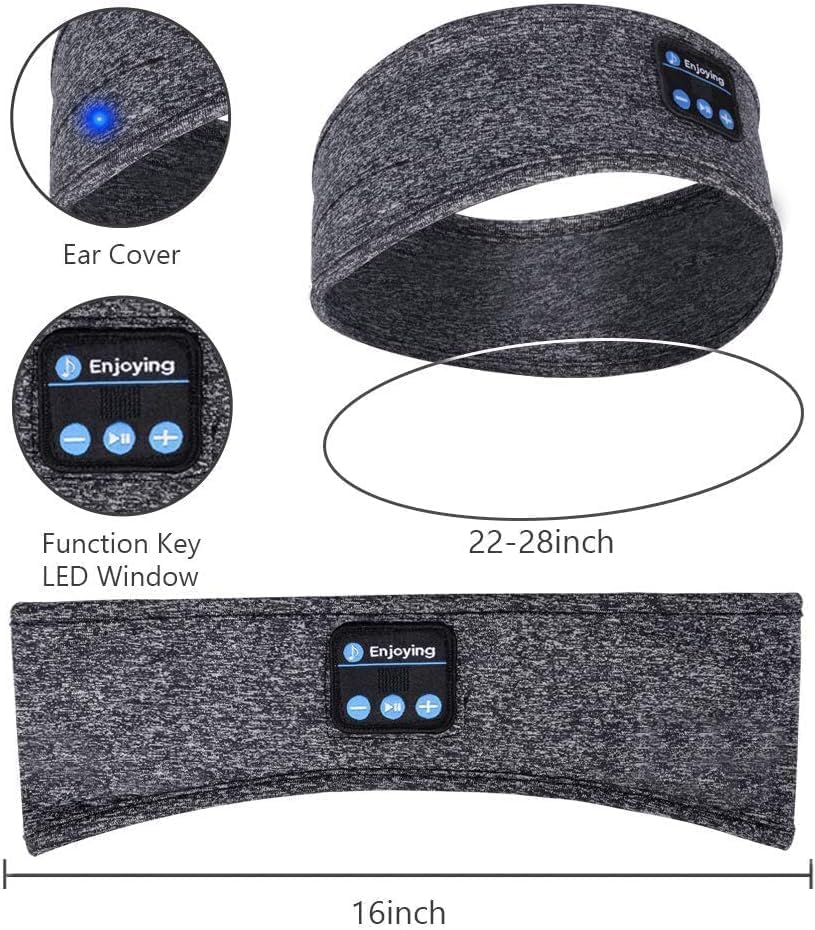 Wireless sleeping Bluetooth headset Grey color