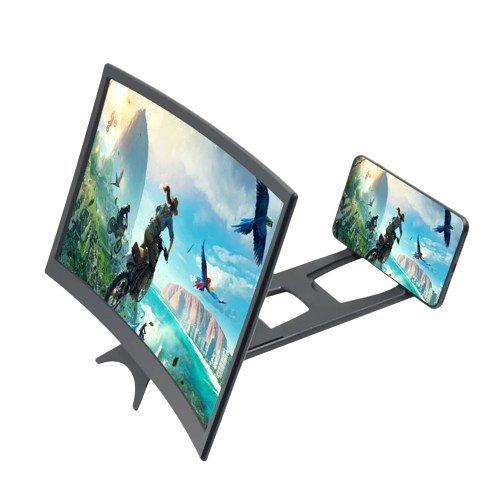 12" inch Mobile Phone Curved Screen Magnifier 3D Video Amplifier Stand Foldable