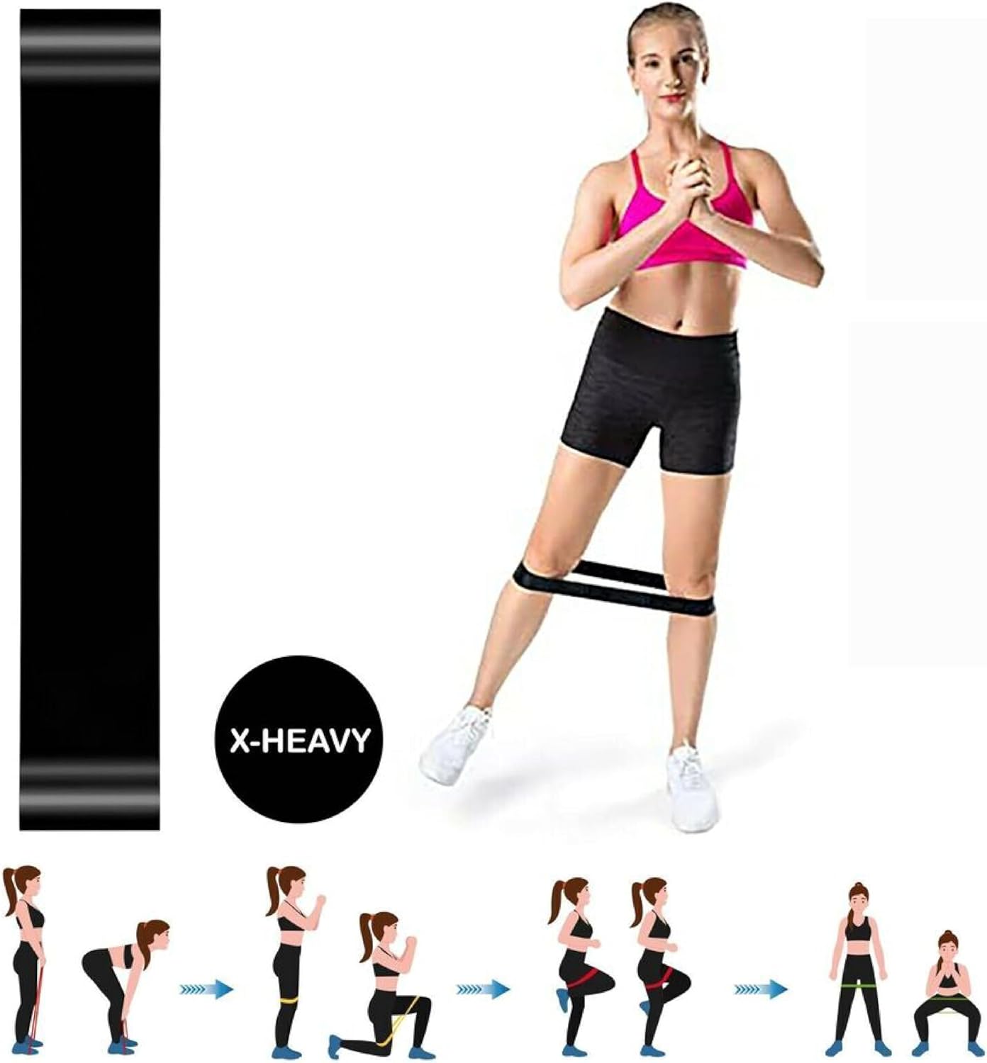 Skin-Friendly Resistance Fitness Exercise Loop Bands (Pack of 5)