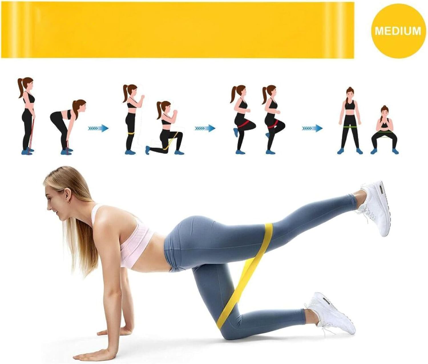 Skin-Friendly Resistance Fitness Exercise Loop Bands (Pack of 5)