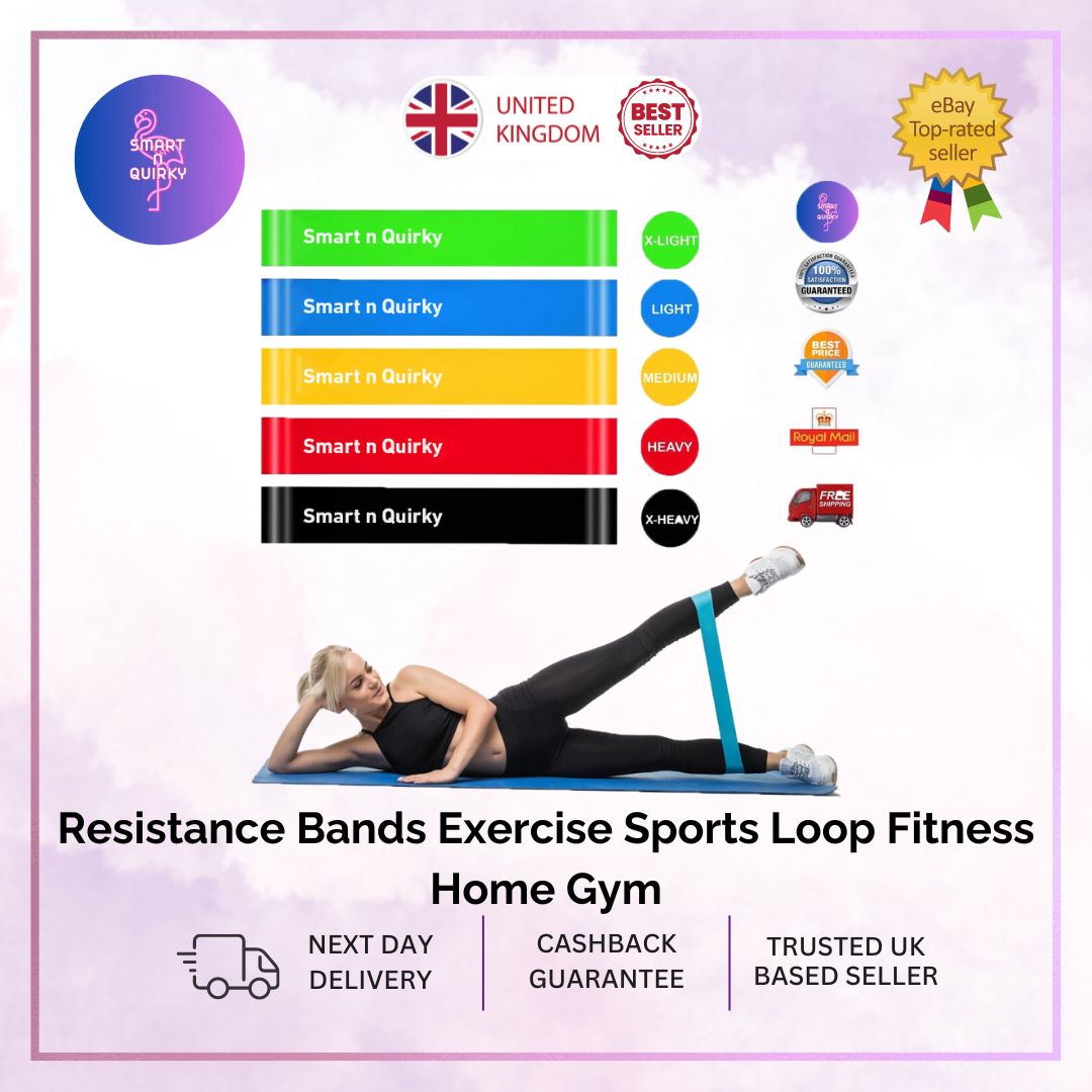 Resistance Bands Exercise 5-piece Set Loop Fitness Home Gym Yoga Latex or Single