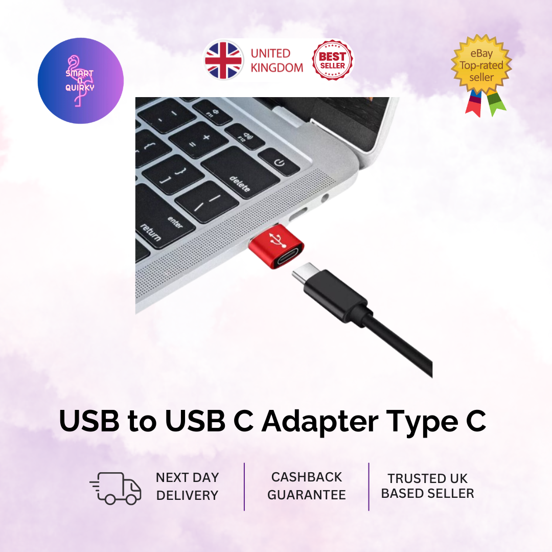 USB to USB C Adapter Type C Female to USB A Male Adapter Charger Cable Converter