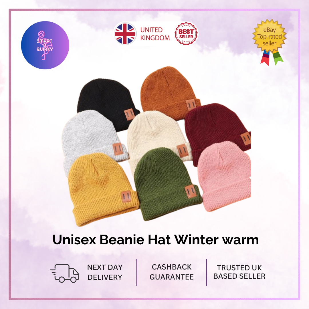 Beanie Hat Ladies Winter warm Beanie Hat Unisex Woolly Mens Ladies Cap Colours