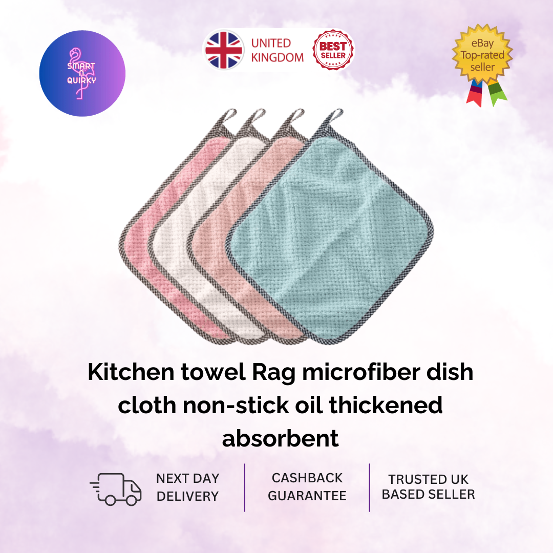 3 × Kitchen towel Rag microfiber dish cloth non-stick oil thickened absorbent