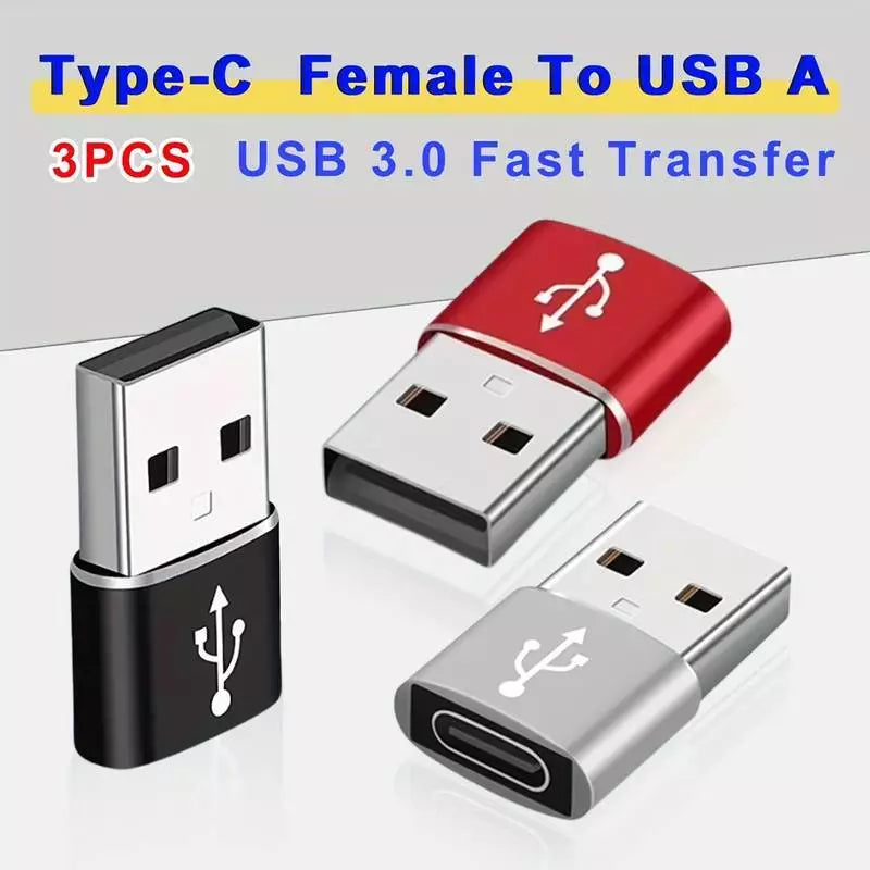 USB to USB C Adapter Type C Female to USB A Male Adapter Charger Cable Converter