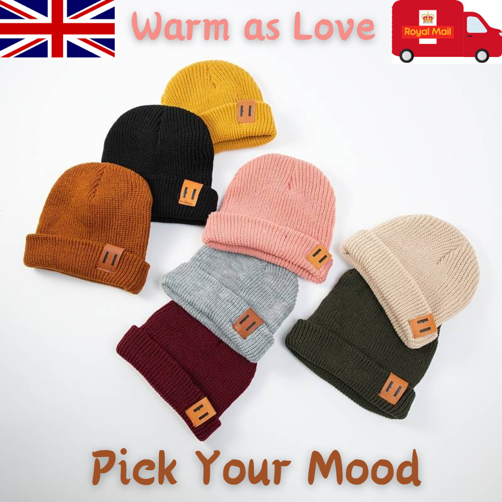 Beanie Hat Ladies Winter warm Beanie Hat Unisex Woolly Mens Ladies Cap Colours