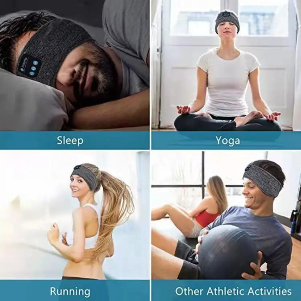 Wireless Bluetooth Headband Sleeping Eye Mask Headphones Headset Music Sports UK